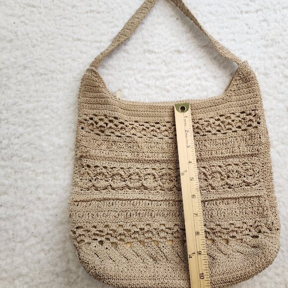 Vintage Cappelli Macrame Crochet Lace Purse Handbag Shoulder Boho Coastal - Picture 3 of 8